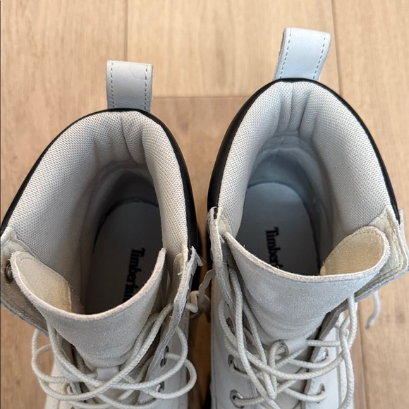 Timberland Women's White and Black Combat Boots - Picture 6 of 9
